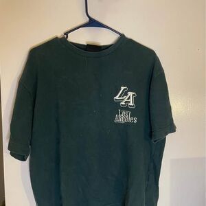 Embroidered Los Angeles Dark Green Thick Knit T Shirt, Renuar, Men's S